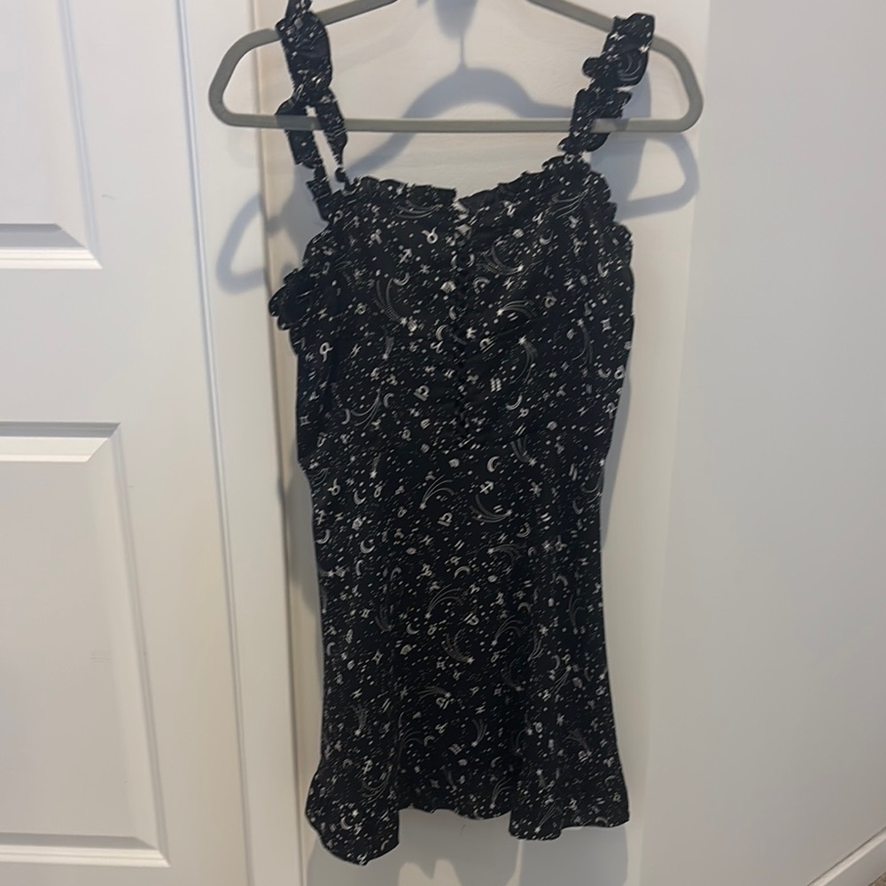 Aqua Black and White Dress
